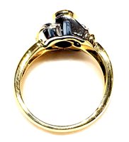 Anneau Sommer Femme Anni '80 in Or jaune Zaffiro blu 0.68 Ct ZAF CT 0.68 DIA CT 0.20 VVS/G - ZAF CT 0.68 DIA CT 0.20 VVS/G